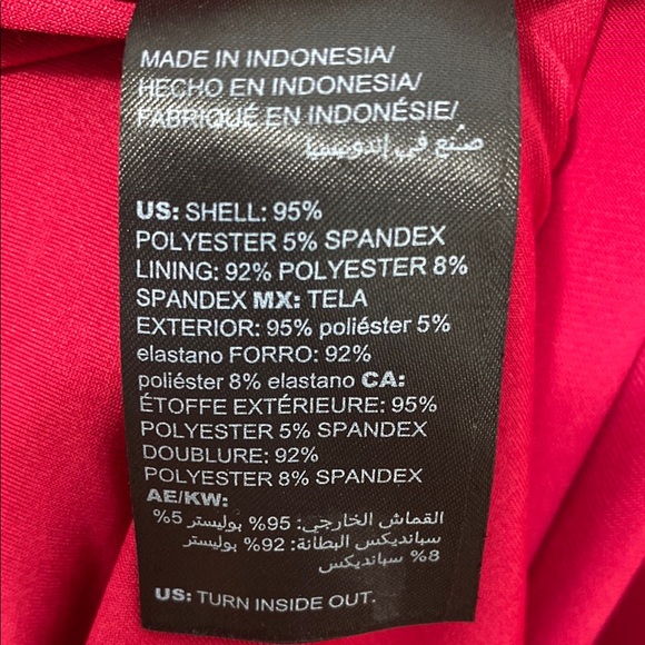 WHBM Red Sheath Dress with V-Neck & 3/4 Sleeves Studded Cocktail Dress Size: 12 - Picture 4 of 5